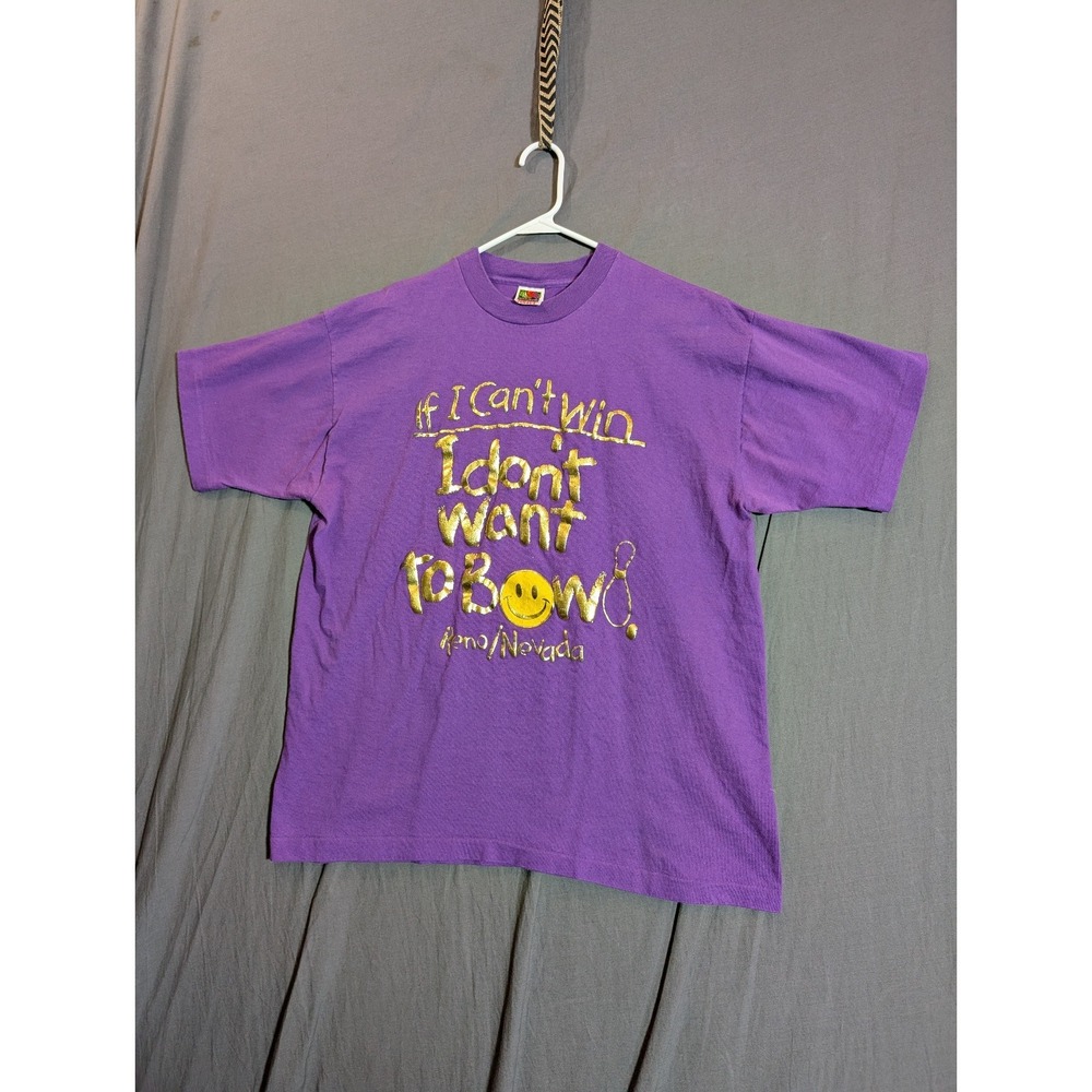 Fruit of the Loom 90s I Don't Wanna Grow Up‎ T Shirt Size XL Purple
